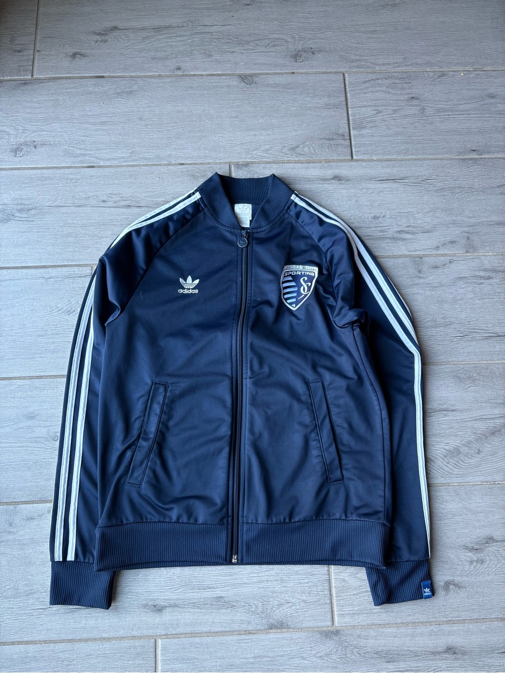 VINTAGE Y2K ADIDAS KANSAS CITY SPORTING FC TRACK JACKET 3 STRIPES